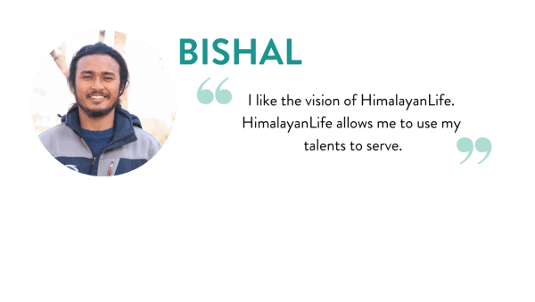 Himalayan Life staff member Bishal's quote about working at Chitwan sport and day camp programs and also helps out as a photographer, art teacher and social media team member for many of the projects in HL