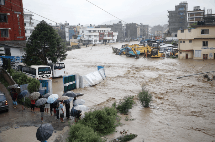 Major flooding an rainfall result in intense floods across Nepal