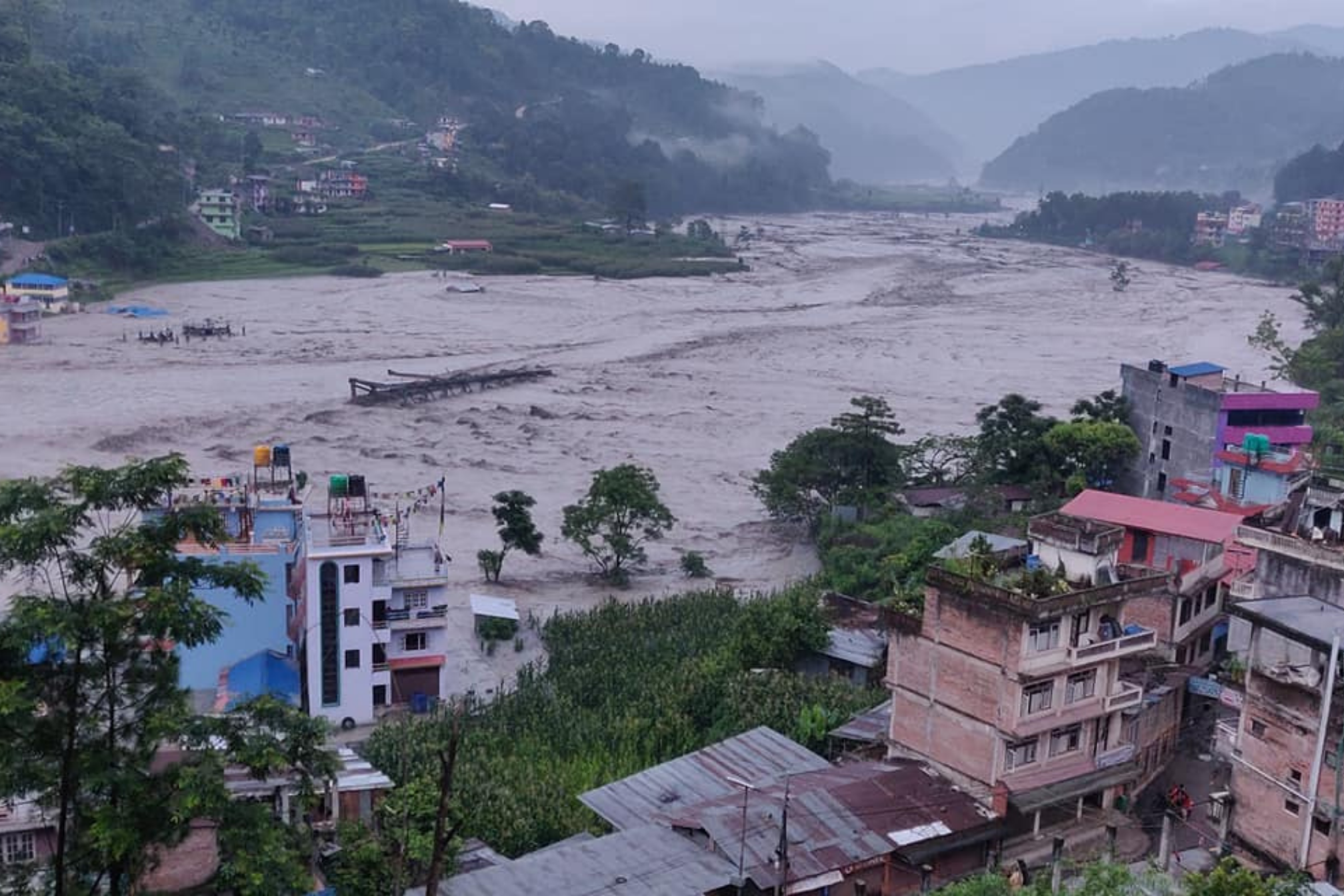 Flash flood indundates the Yangri Valley, taking Himalayan Life's school, The Yangri Academic Centre, with it.